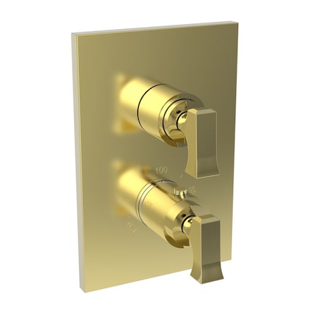 Newport Brass 1/2" Square Thermostatic Trim Plate W/ Handle Brass 3-2573TS-03N